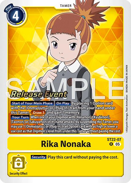 Rika Nonaka [ST22-07] [Starter Deck: Amethyst Mandala Advanced Deck Set Release Event Cards] | Anubis Games and Hobby