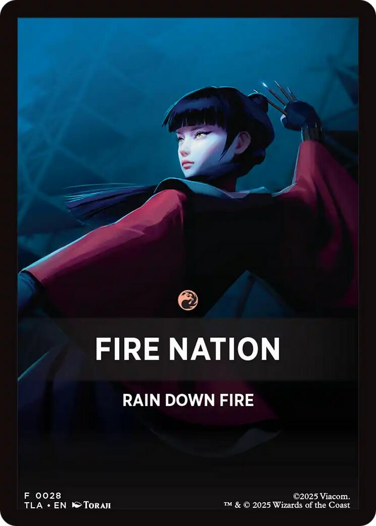 Fire Nation Theme Card [Avatar: The Last Airbender Tokens] | Anubis Games and Hobby