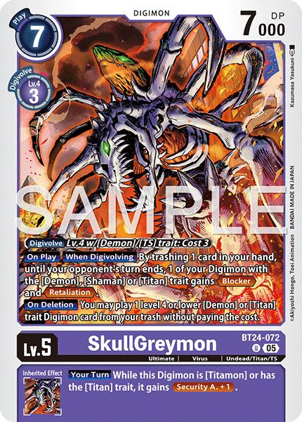 SkullGreymon [BT24-072] [Time Stranger] | Anubis Games and Hobby