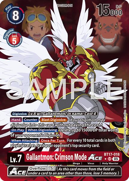 Gallantmon: Crimson Mode ACE [BT17-018] (Alternate Art) [Advanced Booster Digimon Generation] | Anubis Games and Hobby