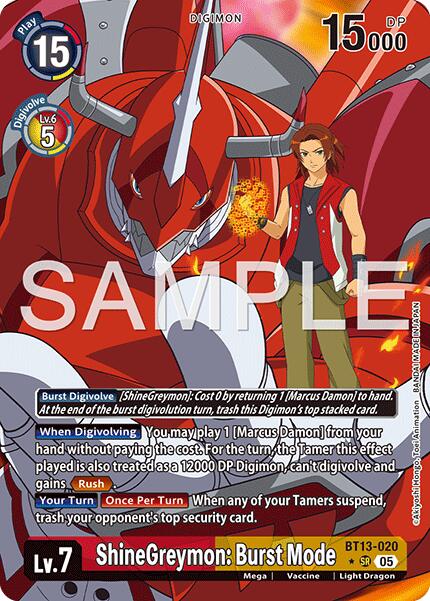 ShineGreymon: Burst Mode [BT13-020] (Alternate Art) [Advanced Booster Digimon Generation] | Anubis Games and Hobby