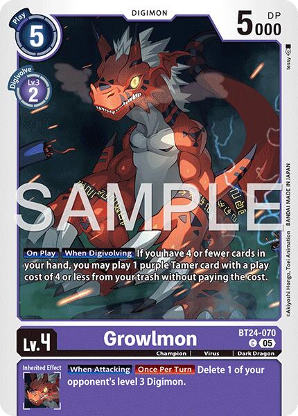 Growlmon [BT24-070] [Time Stranger] | Anubis Games and Hobby