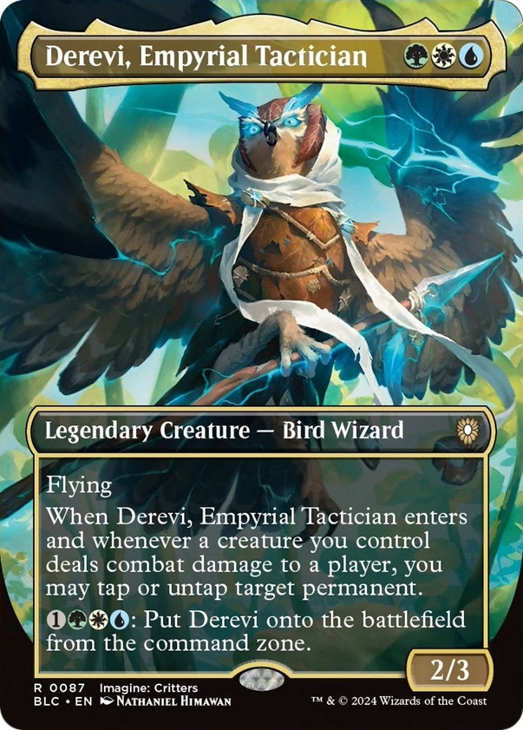 Derevi, Empyrial Tactician (Borderless) [Bloomburrow Commander] | Anubis Games and Hobby