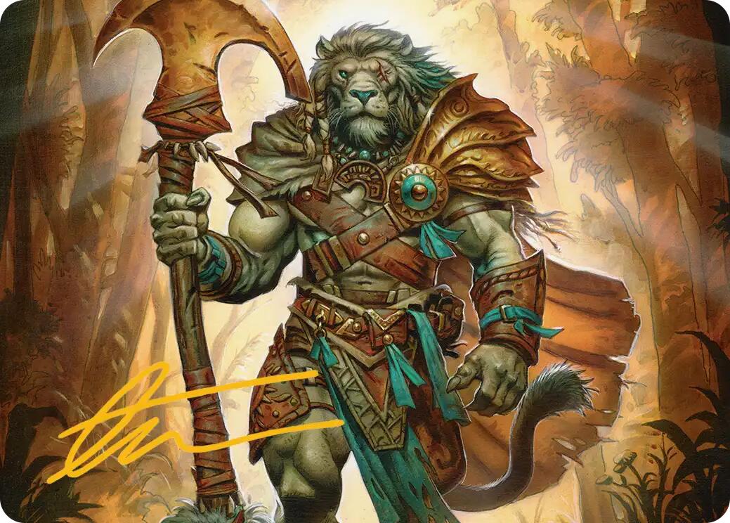 Ajani, Outland Chaperone Art Card (Gold-Stamped Signature) [Lorwyn Eclipsed Art Series] | Anubis Games and Hobby