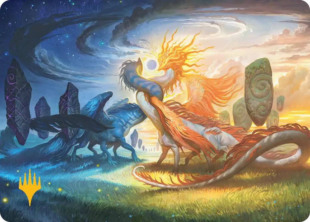 Celestial Reunion Art Card (19/54) (Gold-Stamped Planeswalker Symbol) [Lorwyn Eclipsed Art Series] | Anubis Games and Hobby