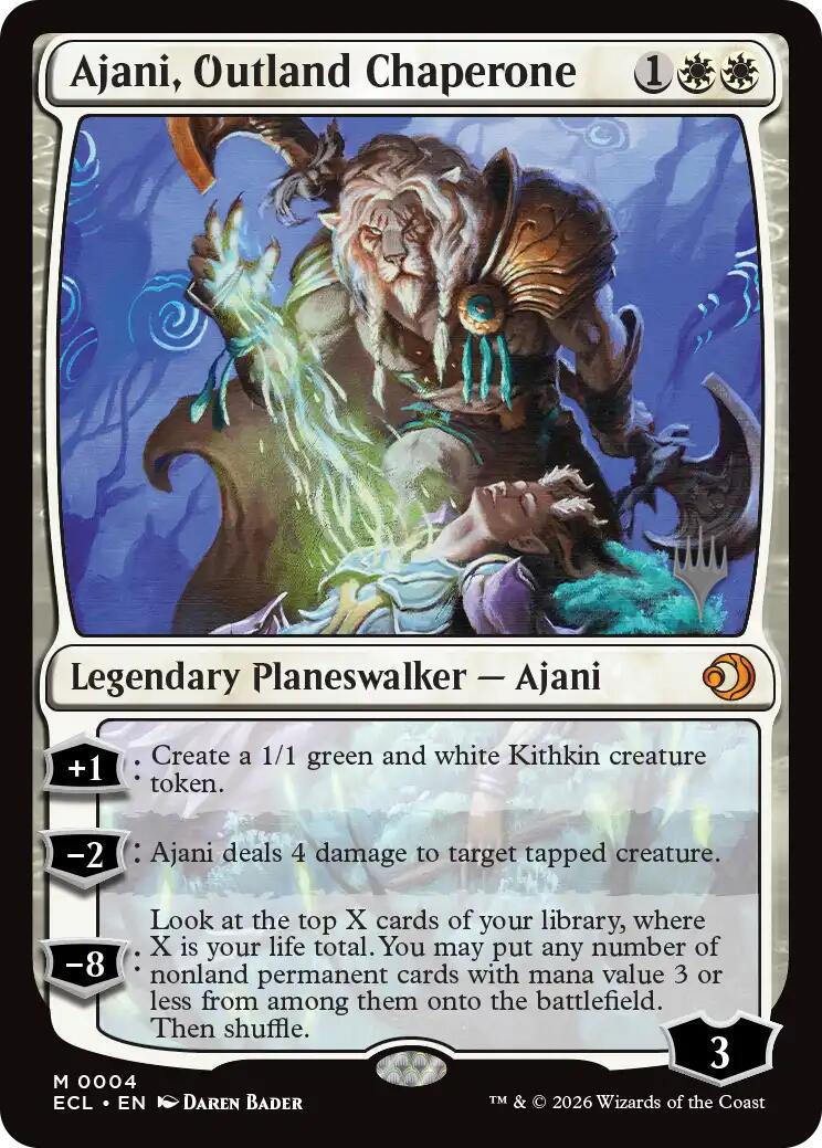 Ajani, Outland Chaperone [Lorwyn Eclipsed Promos] | Anubis Games and Hobby