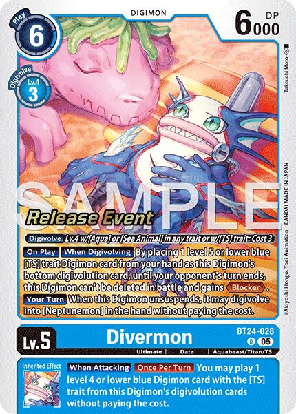 Divermon [BT24-028] [Time Stranger Release Events Cards] | Anubis Games and Hobby