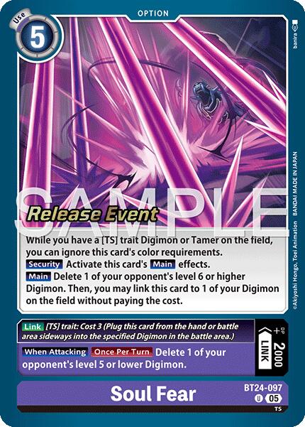 Soul Fear [BT24-097] [Time Stranger Release Events Cards] | Anubis Games and Hobby
