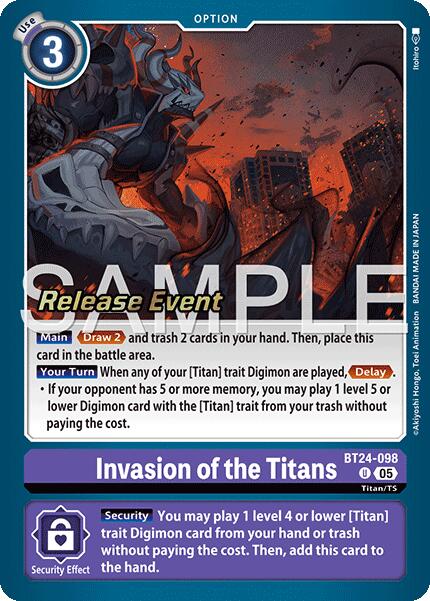 Invasion of the Titans [BT24-098] [Time Stranger Release Events Cards] | Anubis Games and Hobby