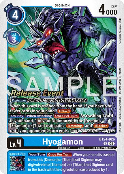 Hyogamon [BT24-026] [Time Stranger Release Events Cards] | Anubis Games and Hobby