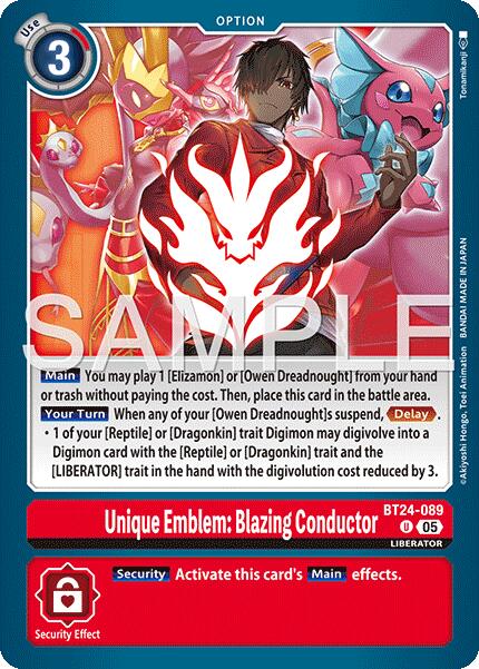 Unique Emblem: Blazing Conductor [BT24-089] [Time Stranger] | Anubis Games and Hobby