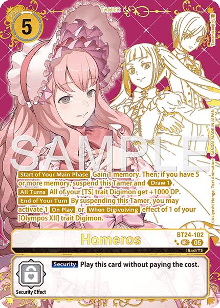 Homeros [BT24-102] (Rare Pull) [Time Stranger] | Anubis Games and Hobby