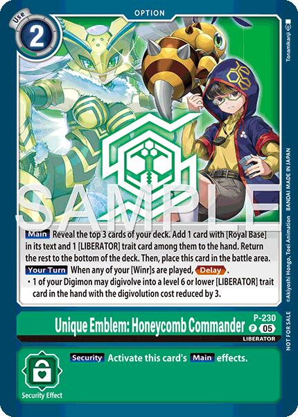 Unique Emblem: Honeycomb Commander [P] (Dawn of Liberator Box Topper) [Promotional Cards] | Anubis Games and Hobby