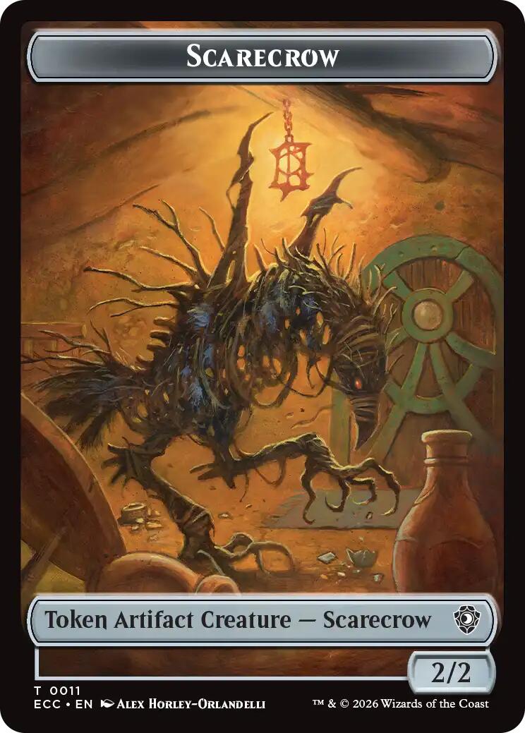 Scarecrow // Treasure Double-Sided Token [Lorwyn Eclipsed Tokens] | Anubis Games and Hobby