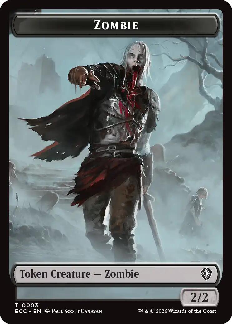 Zombie // Elf Warrior Double-Sided Token [Lorwyn Eclipsed Tokens] | Anubis Games and Hobby