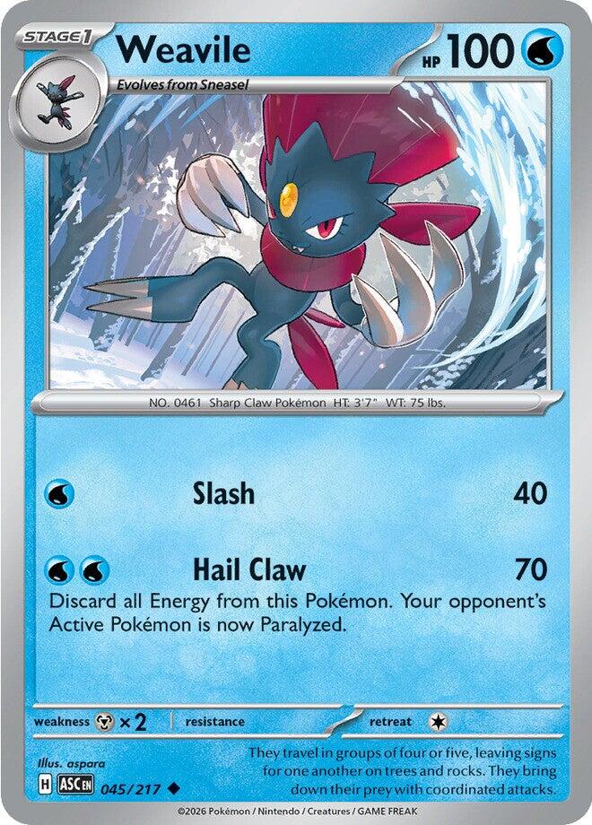 Weavile (045/217) [Mega Evolution: Ascended Heroes] | Anubis Games and Hobby