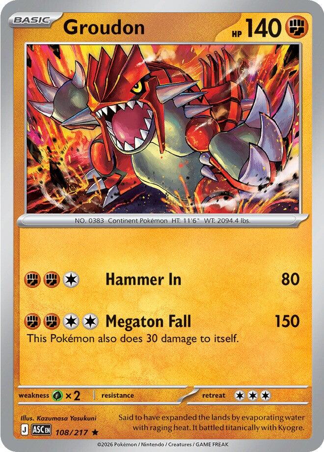 Groudon (108/217) [Mega Evolution: Ascended Heroes] | Anubis Games and Hobby