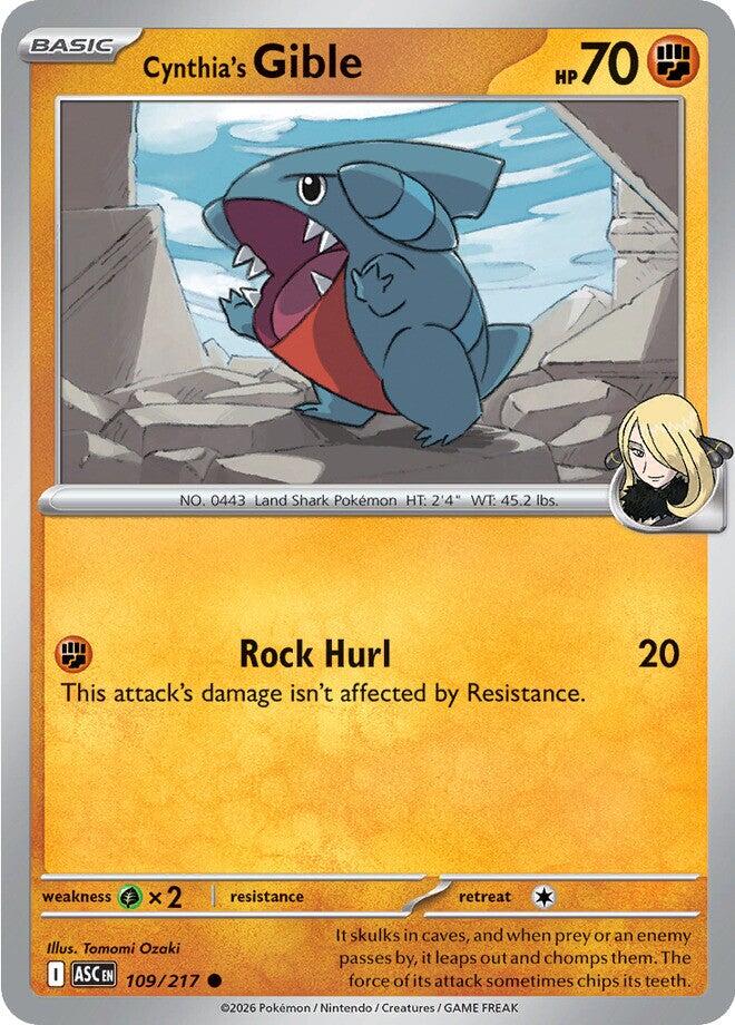 Cynthia's Gible (109/217) [Mega Evolution: Ascended Heroes] | Anubis Games and Hobby