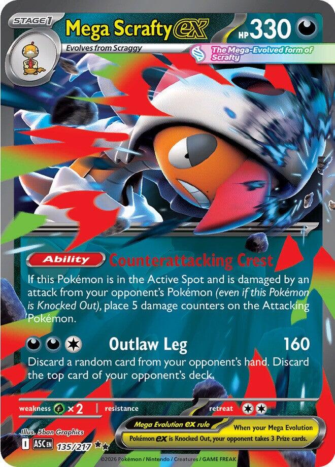 Mega Scrafty ex (135/217) [Mega Evolution: Ascended Heroes] | Anubis Games and Hobby
