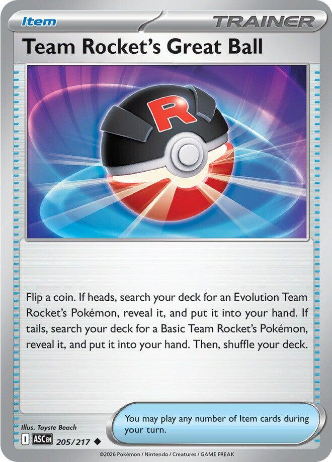 Team Rocket's Great Ball (205/217) [Mega Evolution: Ascended Heroes] | Anubis Games and Hobby