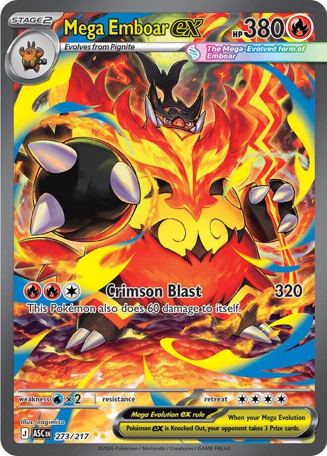 Mega Emboar ex (273/217) [Mega Evolution: Ascended Heroes] | Anubis Games and Hobby