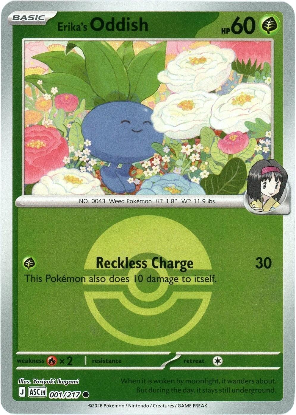 Erika's Oddish (001/217) (Poke Ball) [Mega Evolution: Ascended Heroes] | Anubis Games and Hobby