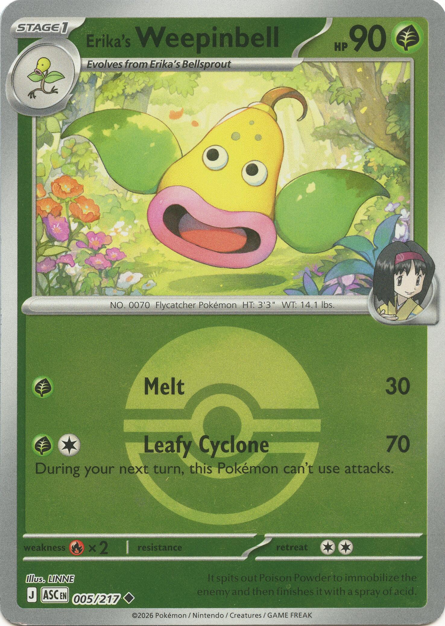 Erika's Weepinbell (005/217) (Poke Ball) [Mega Evolution: Ascended Heroes] | Anubis Games and Hobby