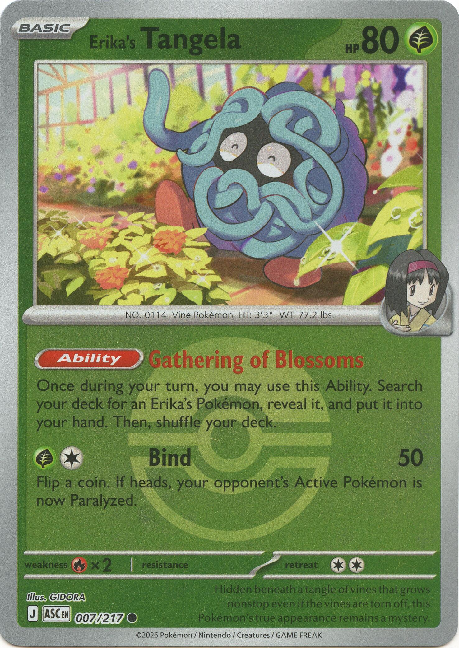Erika's Tangela (007/217) (Poke Ball) [Mega Evolution: Ascended Heroes] | Anubis Games and Hobby