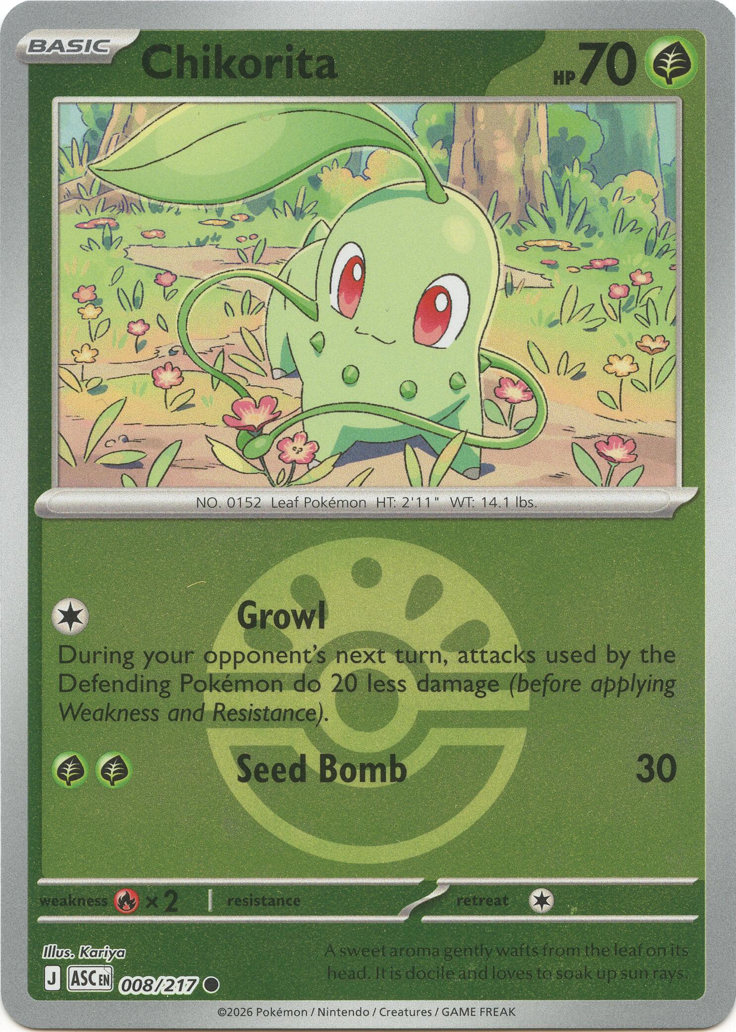 Chikorita (008/217) (Friend Ball) [Mega Evolution: Ascended Heroes] | Anubis Games and Hobby