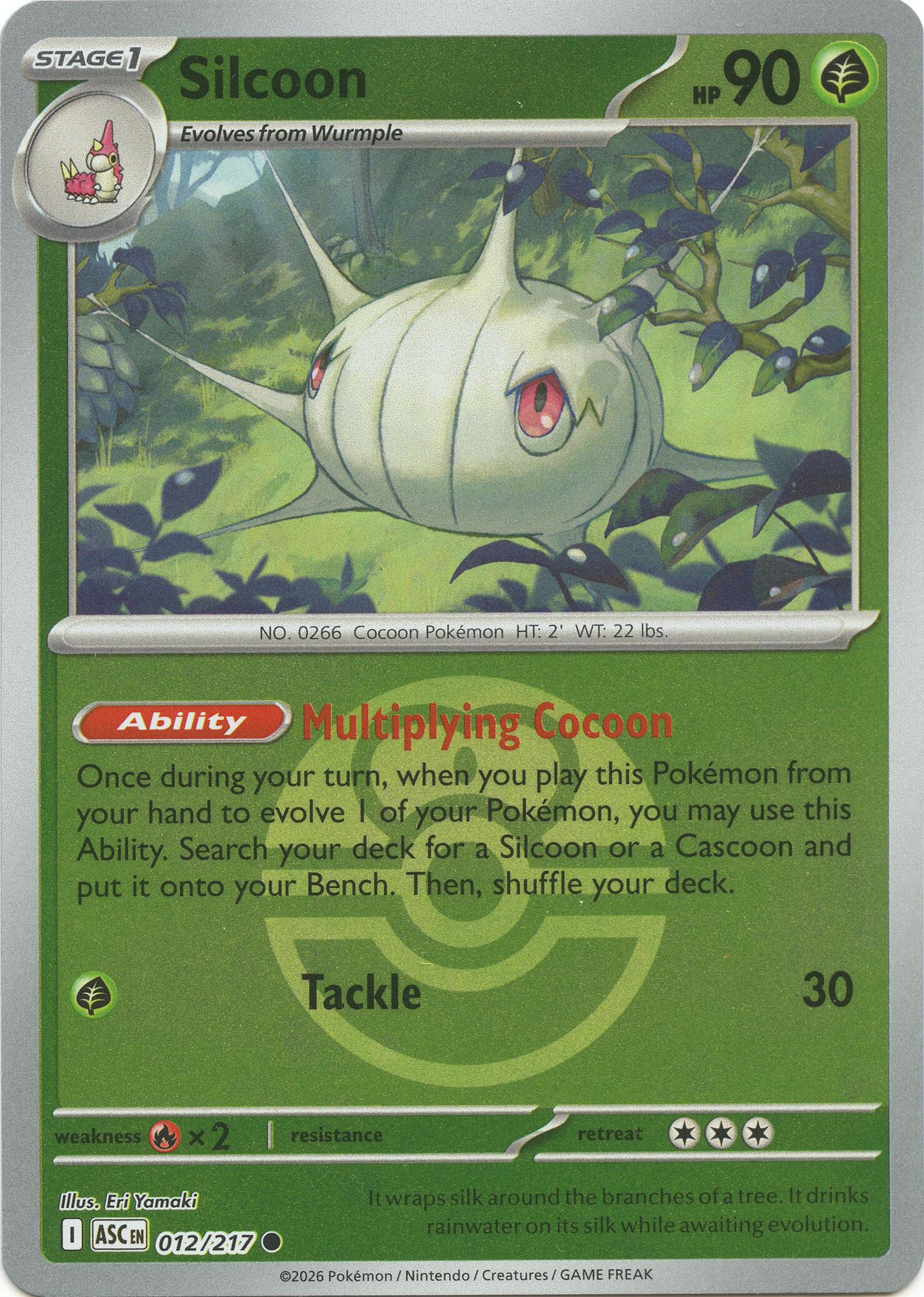 Silcoon (012/217) (Love Ball) [Mega Evolution: Ascended Heroes] | Anubis Games and Hobby