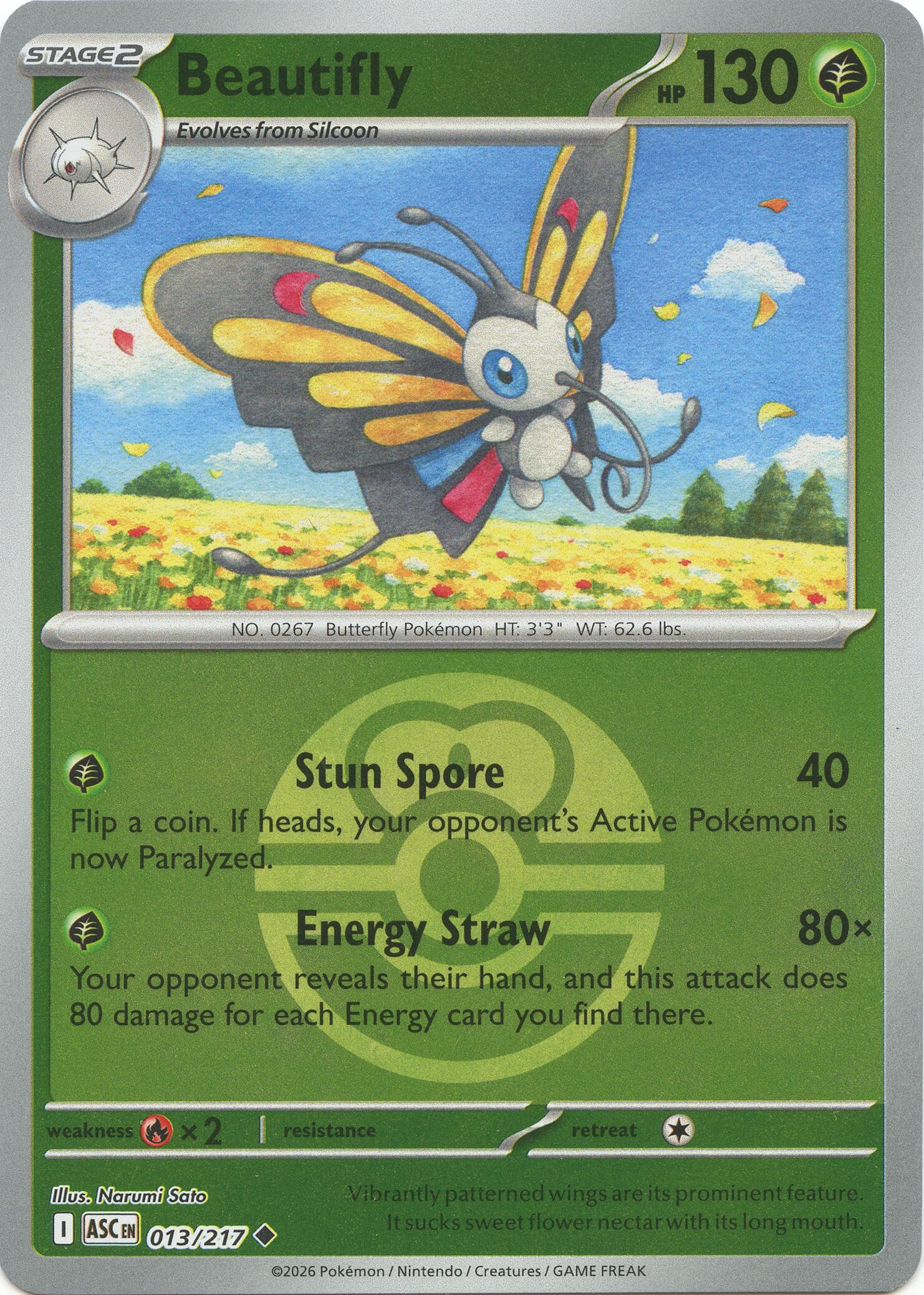 Beautifly (013/217) (Love Ball) [Mega Evolution: Ascended Heroes] | Anubis Games and Hobby