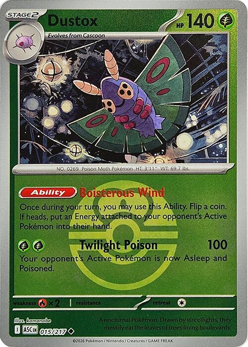 Dustox (015/217) (Love Ball) [Mega Evolution: Ascended Heroes] | Anubis Games and Hobby