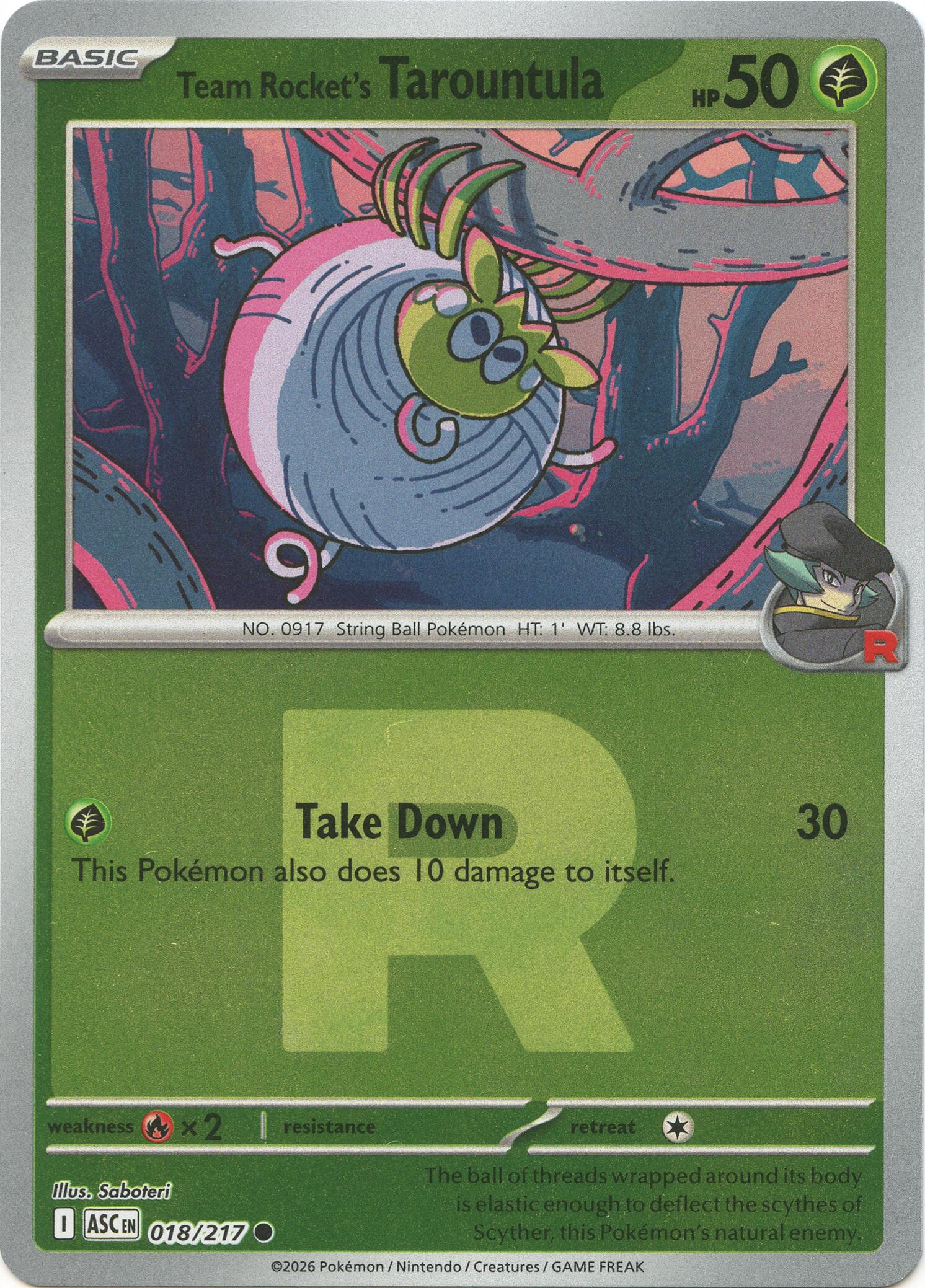 Team Rocket's Tarountula (018/217) (Team Rocket) [Mega Evolution: Ascended Heroes] | Anubis Games and Hobby