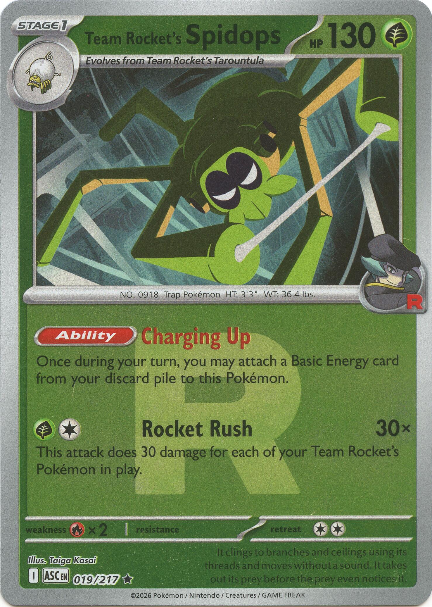 Team Rocket's Spidops (019/217) (Team Rocket) [Mega Evolution: Ascended Heroes] | Anubis Games and Hobby