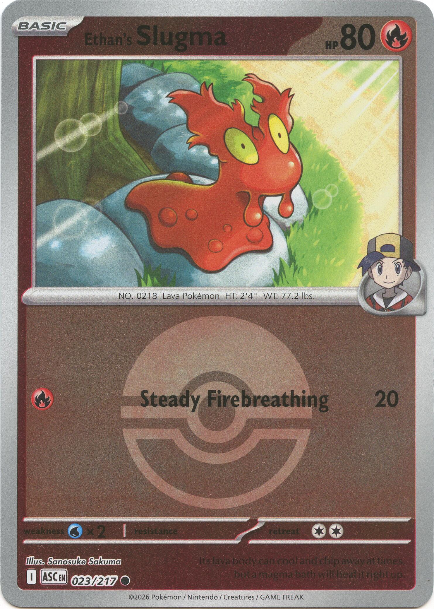 Ethan's Slugma (023/217) (Poke Ball) [Mega Evolution: Ascended Heroes] | Anubis Games and Hobby
