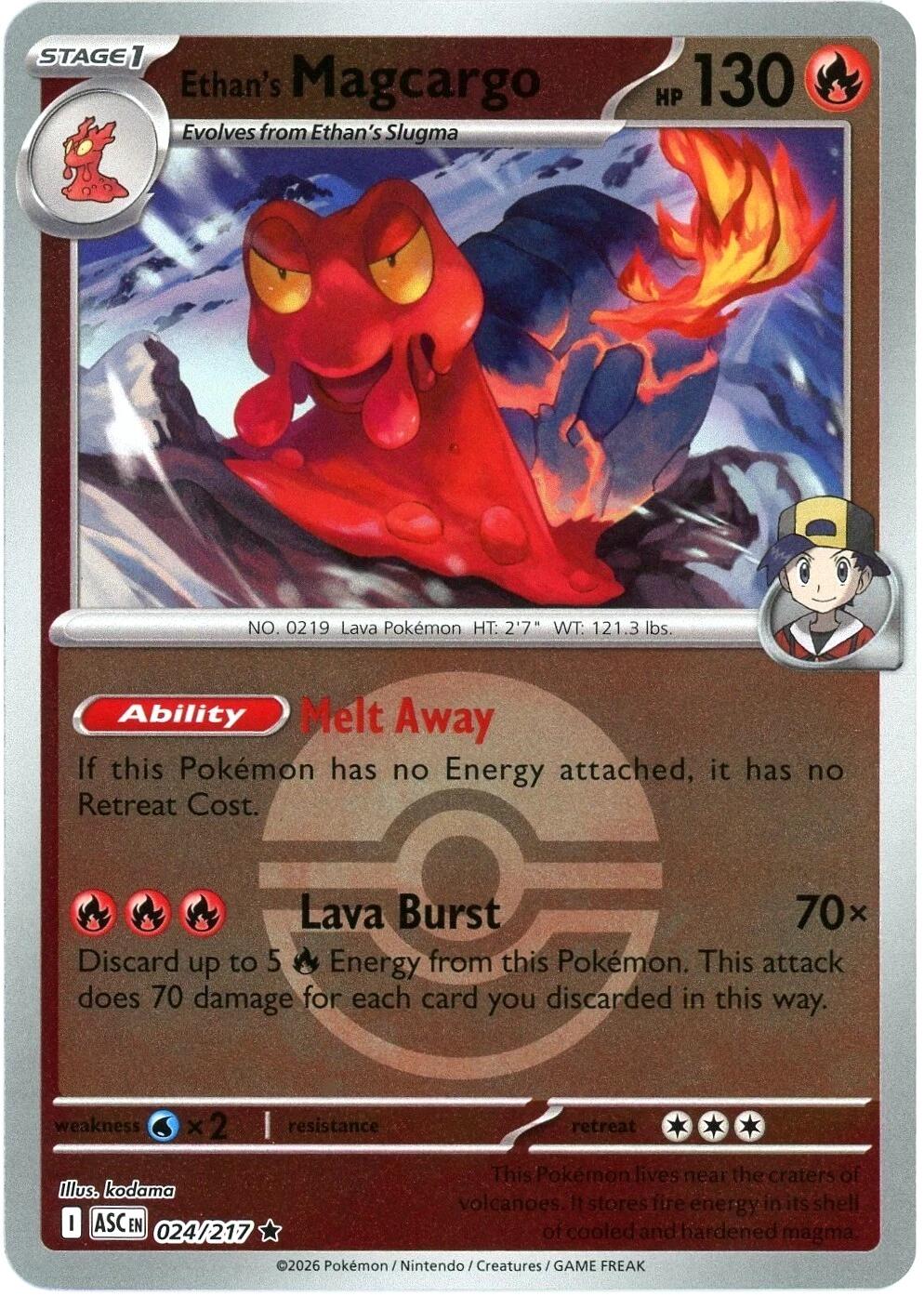 Ethan's Magcargo (024/217) (Poke Ball) [Mega Evolution: Ascended Heroes] | Anubis Games and Hobby
