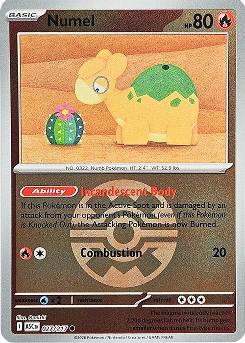 Numel (027/217) (Quick Ball) [Mega Evolution: Ascended Heroes] | Anubis Games and Hobby