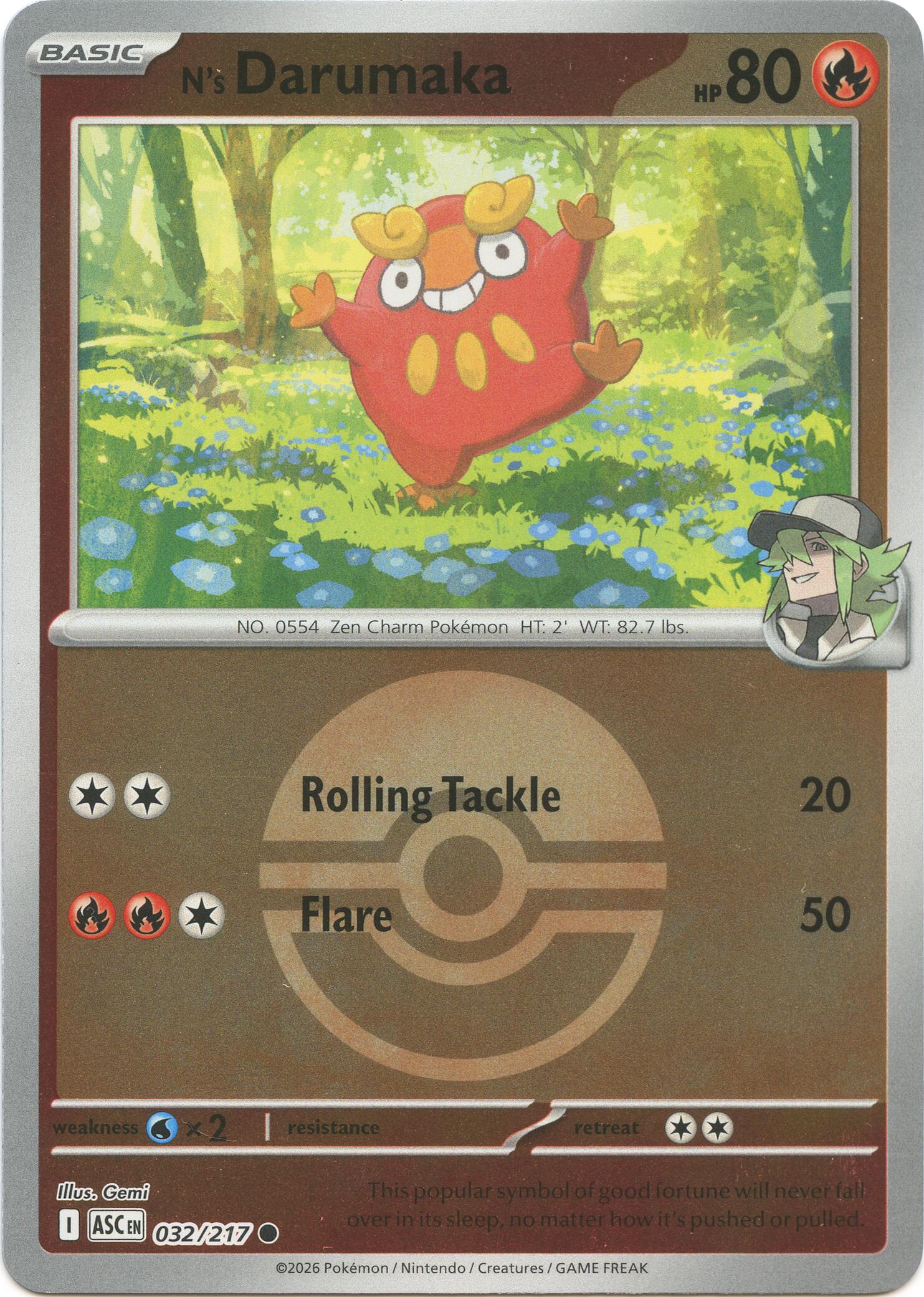 N's Darumaka (032/217) (Poke Ball) [Mega Evolution: Ascended Heroes] | Anubis Games and Hobby