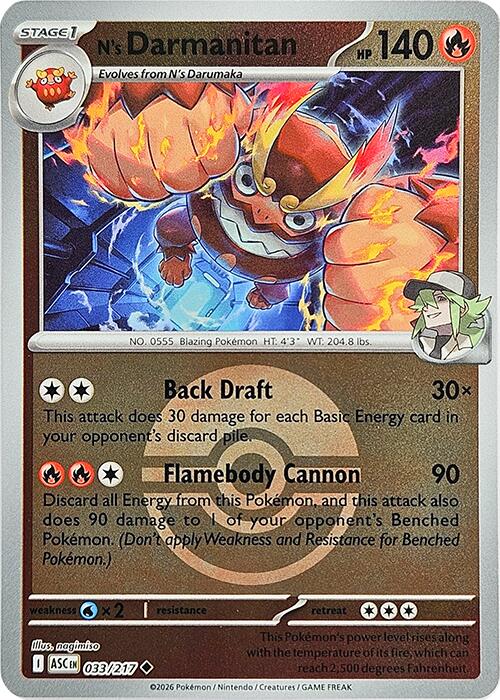 N's Darmanitan (033/217) (Poke Ball) [Mega Evolution: Ascended Heroes] | Anubis Games and Hobby