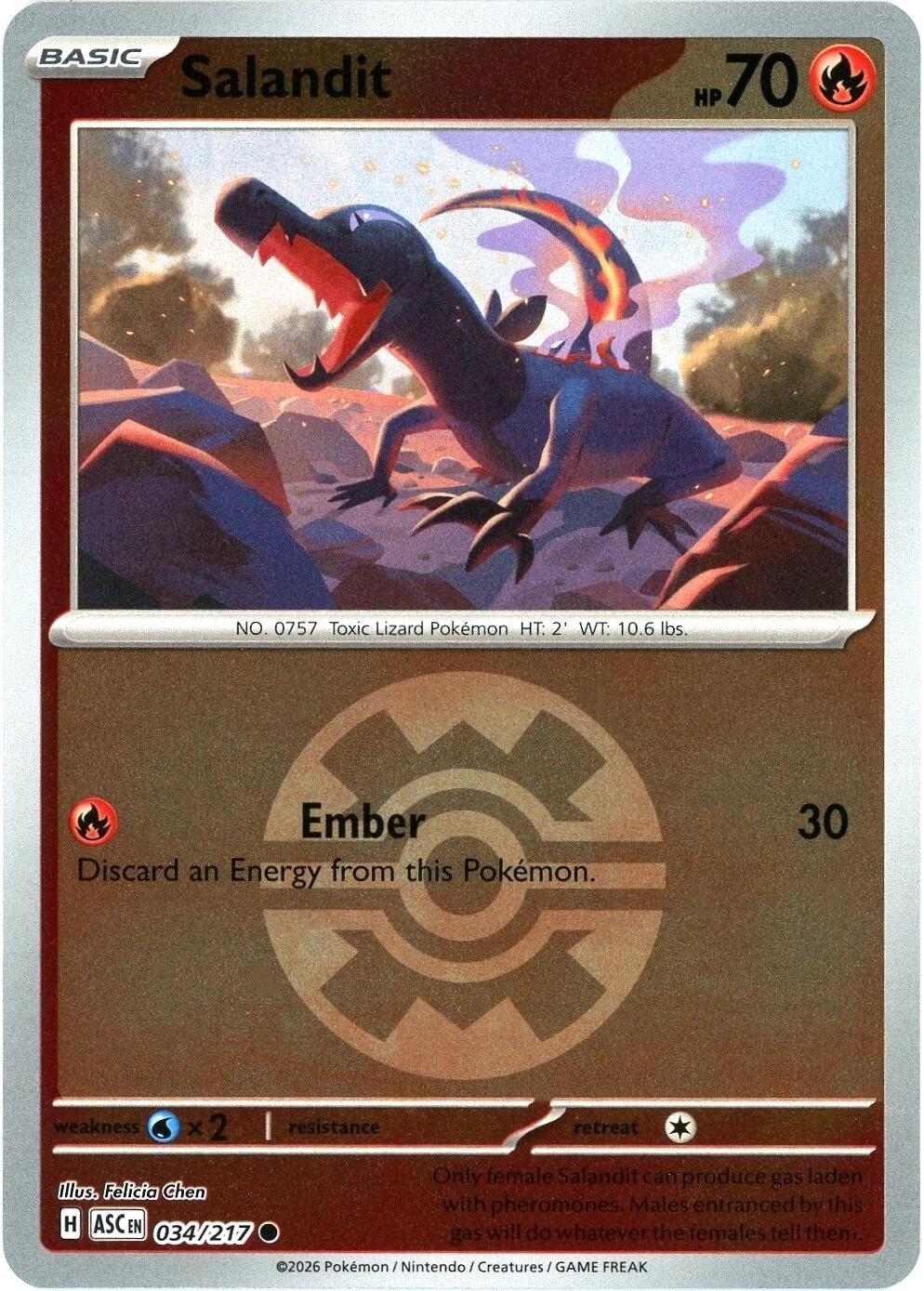 Salandit (034/217) (Quick Ball) [Mega Evolution: Ascended Heroes] | Anubis Games and Hobby