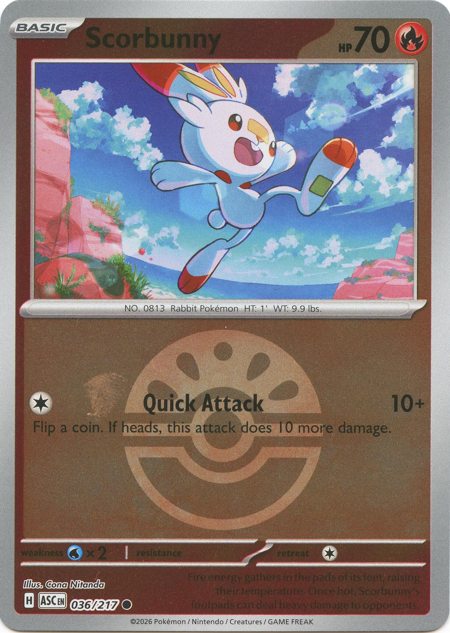 Scorbunny (036/217) (Friend Ball) [Mega Evolution: Ascended Heroes] | Anubis Games and Hobby
