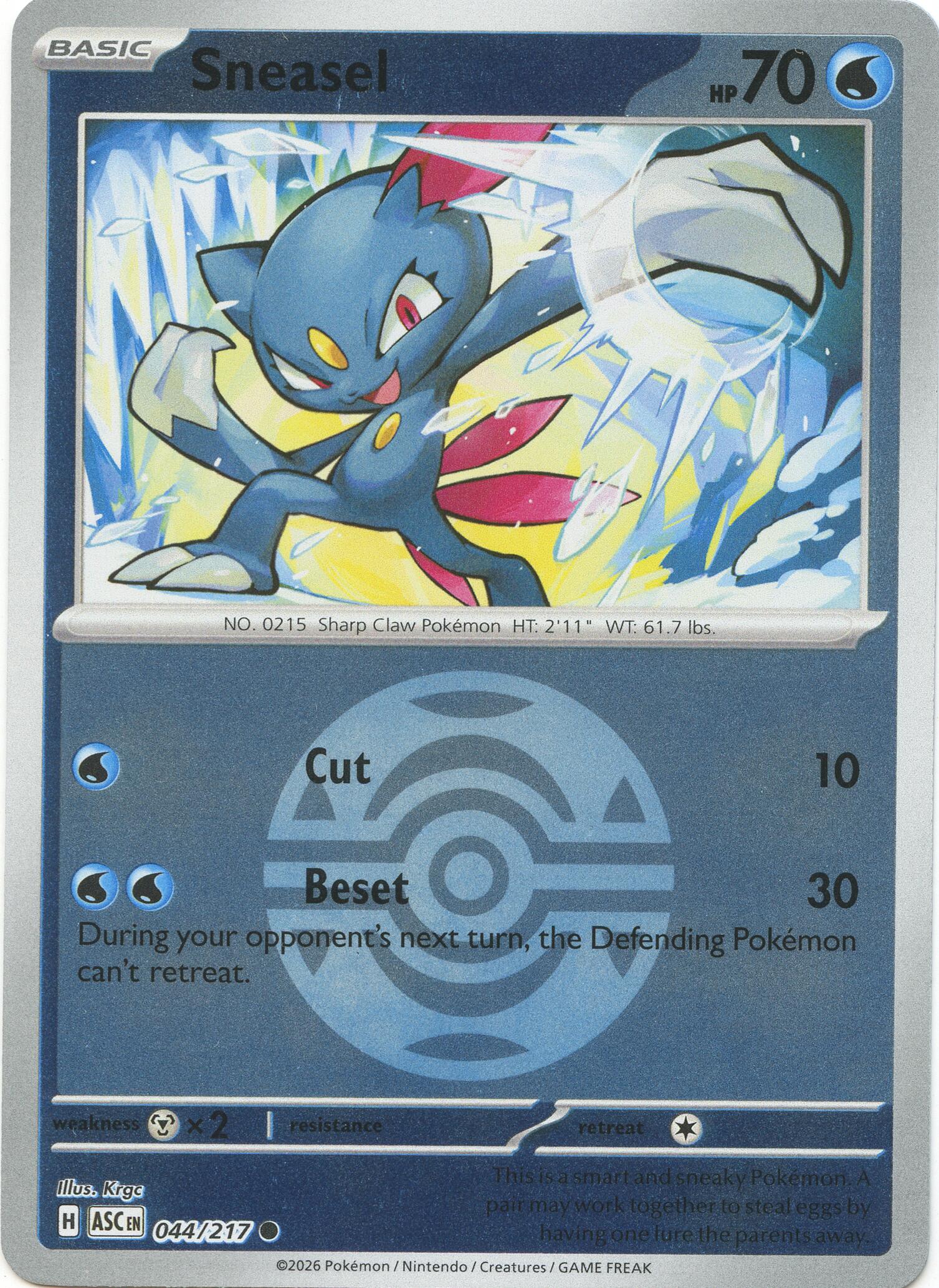 Sneasel (044/217) (Dusk Ball) [Mega Evolution: Ascended Heroes] | Anubis Games and Hobby