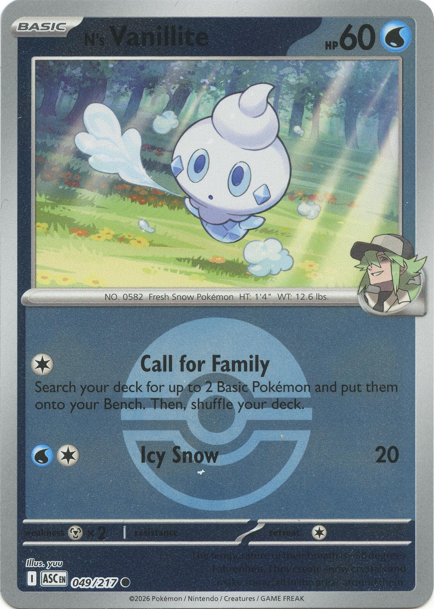 N's Vanillite (049/217) (Poke Ball) [Mega Evolution: Ascended Heroes] | Anubis Games and Hobby