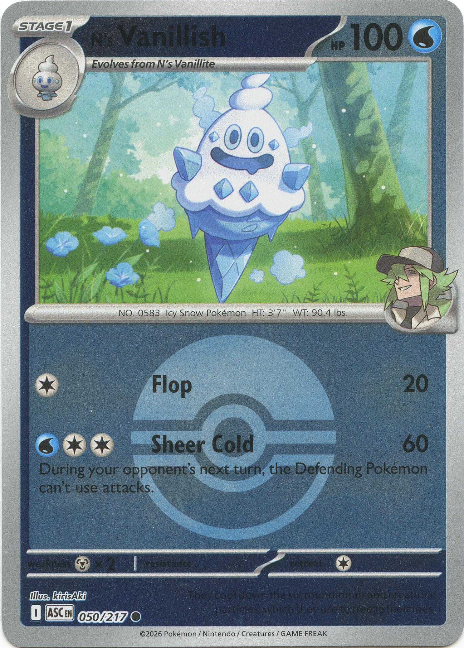 N's Vanillish (050/217) (Poke Ball) [Mega Evolution: Ascended Heroes] | Anubis Games and Hobby