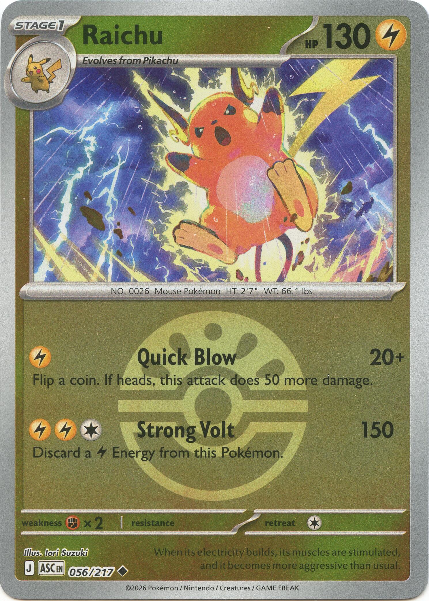 Raichu (056/217) (Friend Ball) [Mega Evolution: Ascended Heroes] | Anubis Games and Hobby