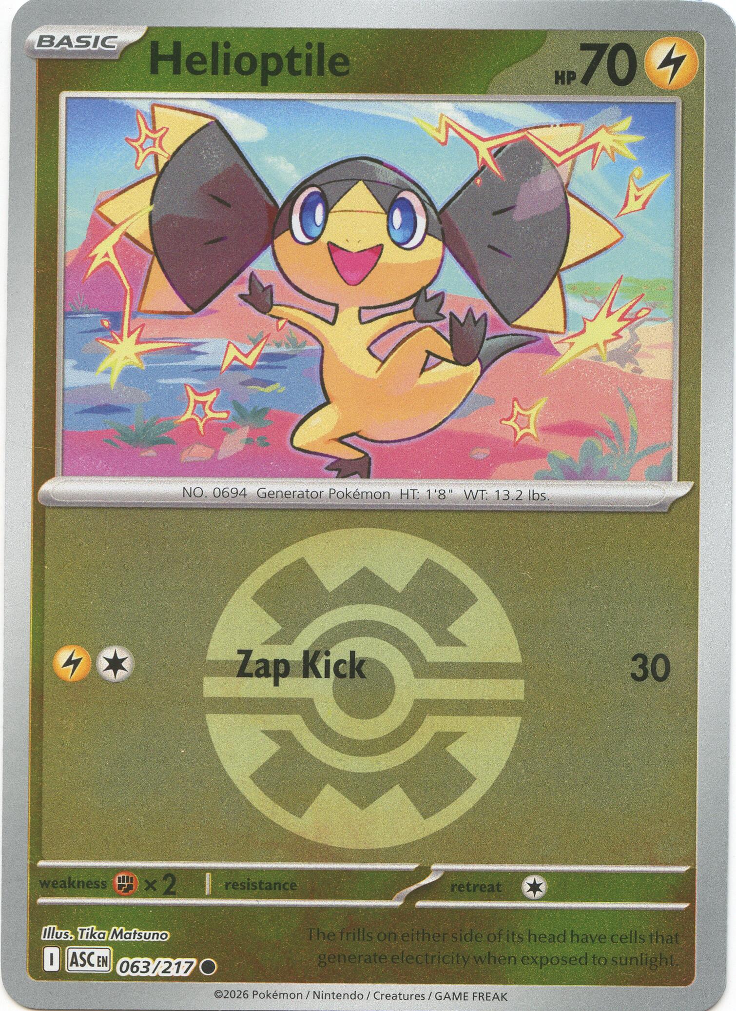 Helioptile (063/217) (Quick Ball) [Mega Evolution: Ascended Heroes] | Anubis Games and Hobby