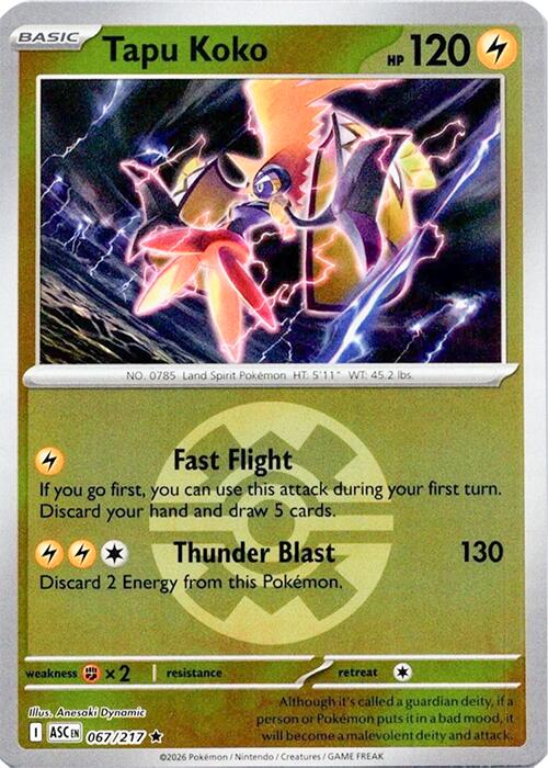 Tapu Koko (067/217) (Quick Ball) [Mega Evolution: Ascended Heroes] | Anubis Games and Hobby