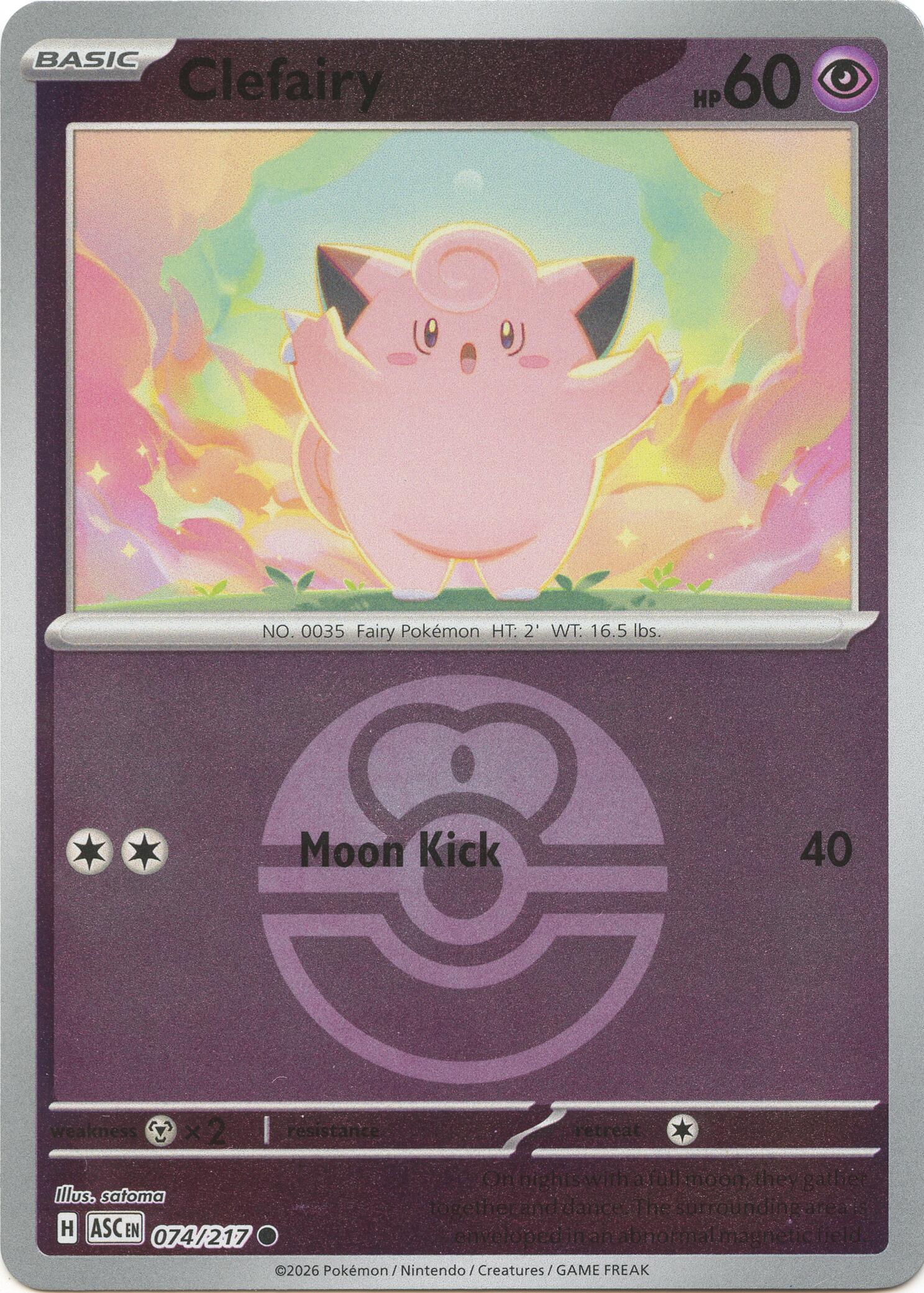 Clefairy (074/217) (Love Ball) [Mega Evolution: Ascended Heroes] | Anubis Games and Hobby