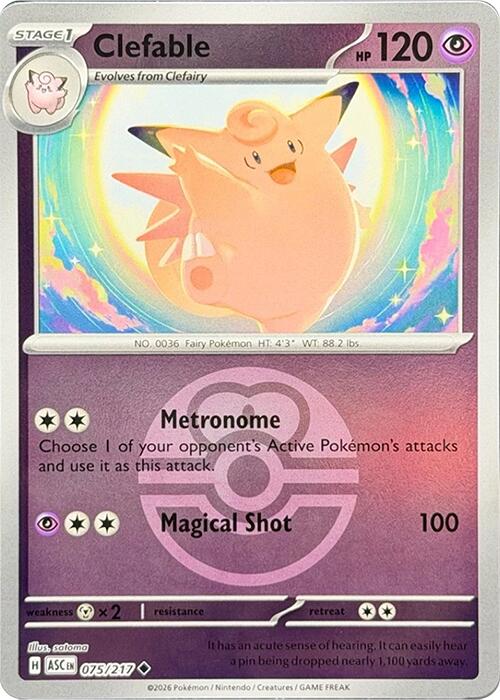 Clefable (075/217) (Love Ball) [Mega Evolution: Ascended Heroes] | Anubis Games and Hobby