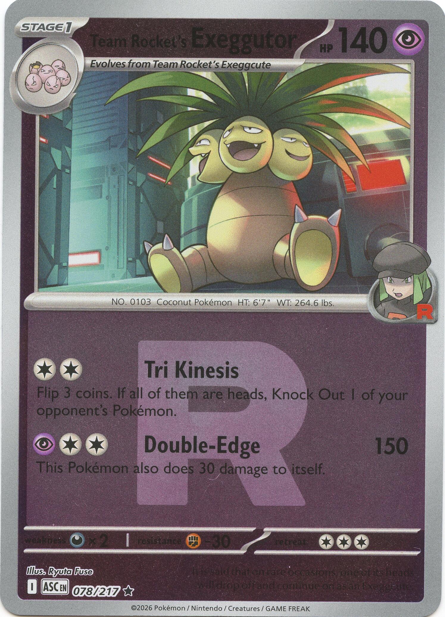 Team Rocket's Exeggutor (078/217) (Team Rocket) [Mega Evolution: Ascended Heroes] | Anubis Games and Hobby